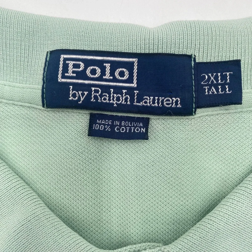 Polo Ralph Lauren Classic Fit Pique Polo Shirt Mens 2XLT Mint Green Cotton Pony